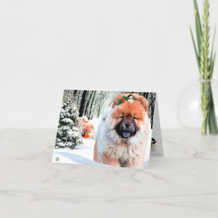 A SNOW DAY Chow holiday card CUSTOMIZE