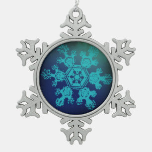 A Snowflake 1 Snowflake Pewter Christmas Ornament