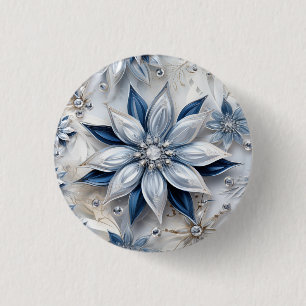 A snowflake winter event decor 3 cm round badge