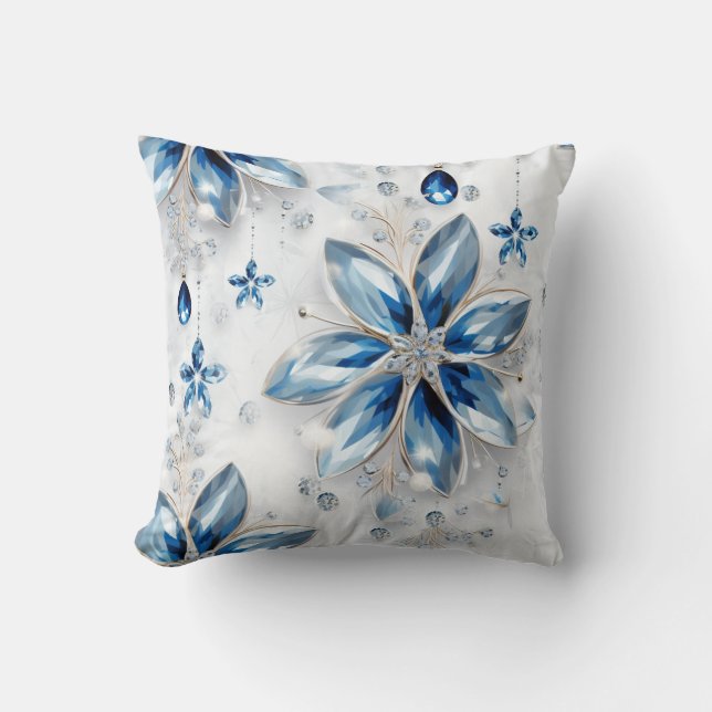 A snowflake winter event decor cushion (Front)