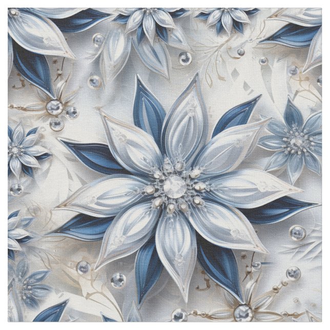 A snowflake winter event decor fabric (Close Up)