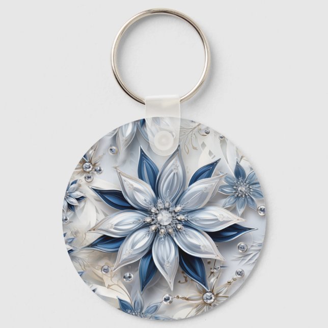 A snowflake winter event decor key ring (Front)