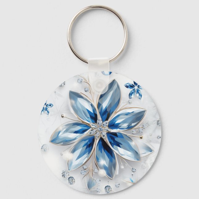 A snowflake winter event decor key ring (Front)
