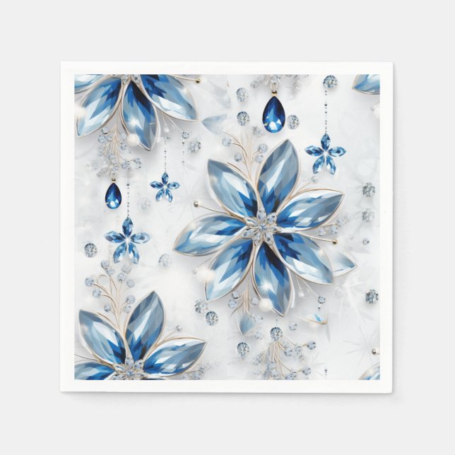 A snowflake winter event decor napkin (Front)