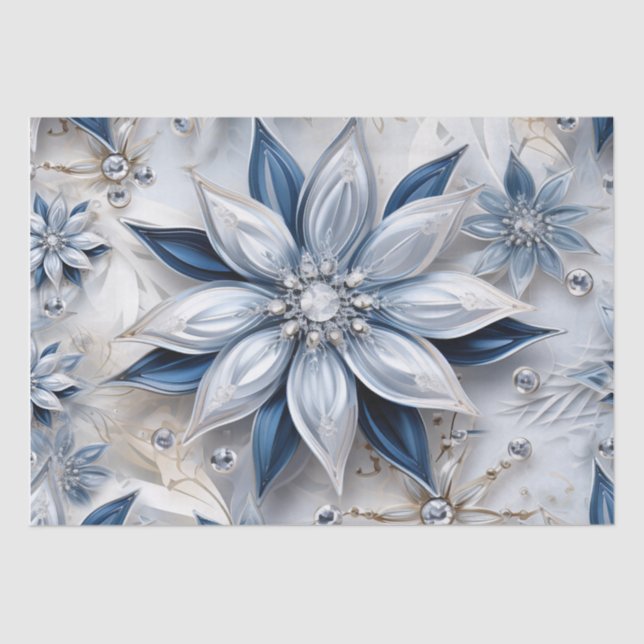 A snowflake winter event decor tissue paper (Front)