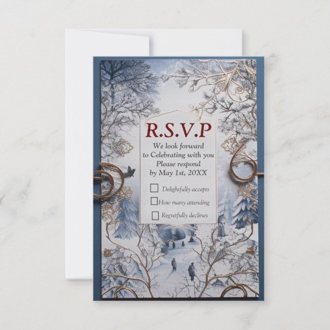 A Snowflake Winter Event RSVP Card (Front)