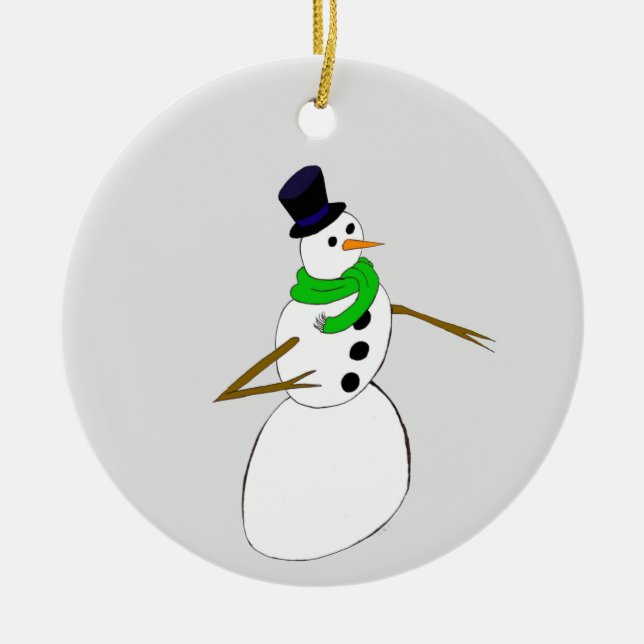 a snowman     ceramic tree decoration (Front)
