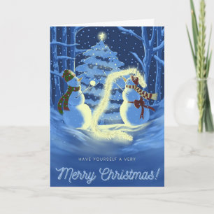 A Snowman Christmas Holiday Card