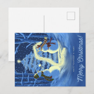 A Snowman Christmas Holiday Postcard