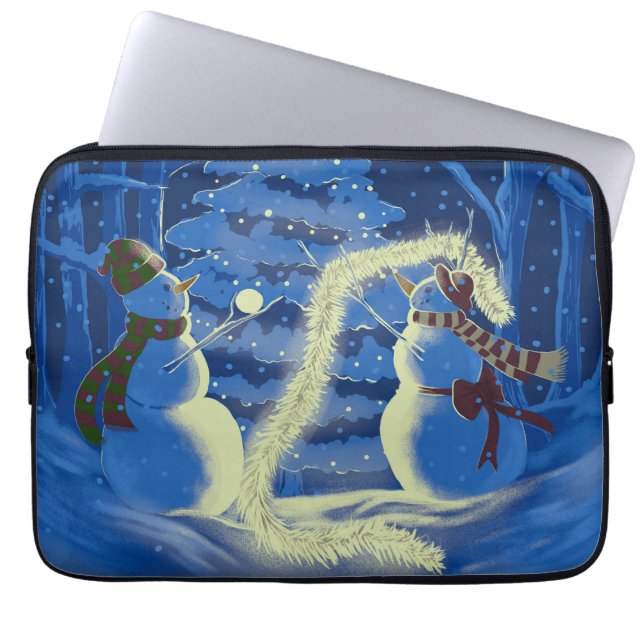 A Snowman Christmas Laptop Sleeve (Front)