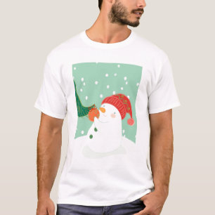 A snowman hanging an ornament on a tree T-Shirt