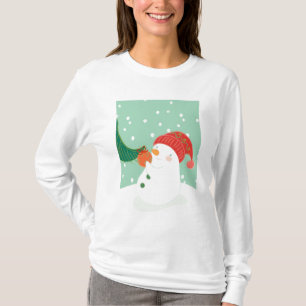 A snowman hanging an ornament on a tree T-Shirt