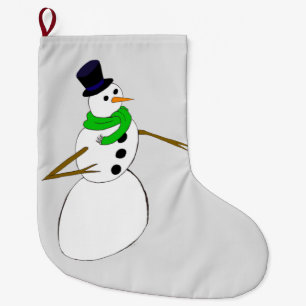 a snowman large christmas stocking