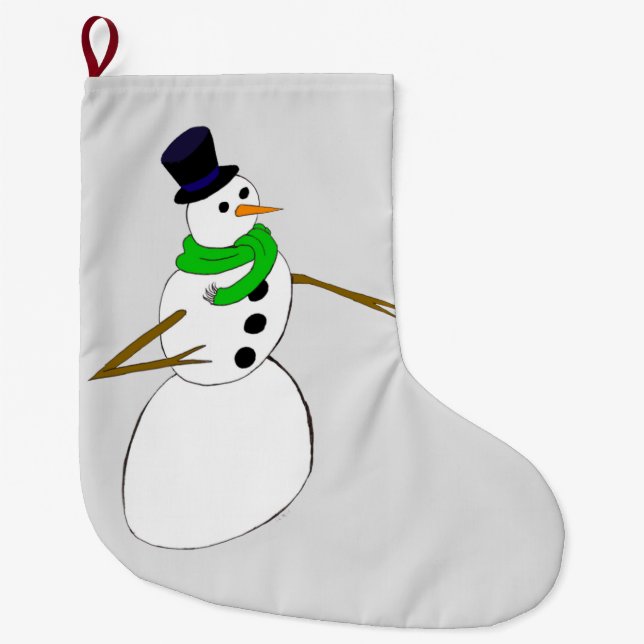 a snowman large christmas stocking (Front)