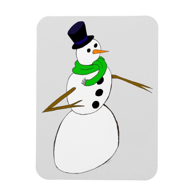 a snowman  magnet (Vertical)