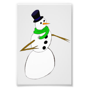 a snowman photo print