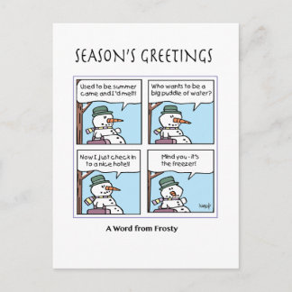 A Snowman Talks greeting card