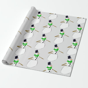 a snowman wrapping paper