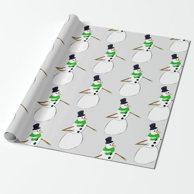 a snowman wrapping paper (Unrolled)