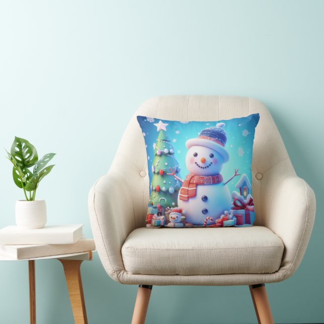 A Snowman's Christmas Cheer Cushion (Chair)