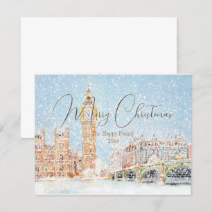 A snowy day in London Merry Christmas card