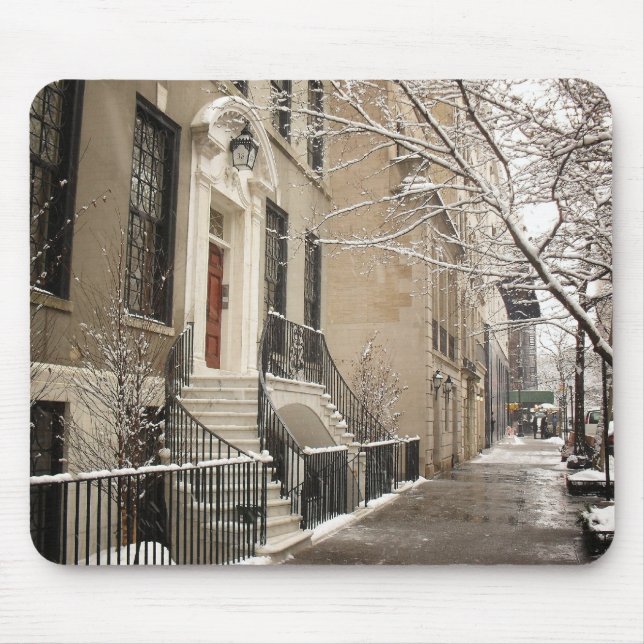 A Snowy Day on the Upper East Side Mouse Mat (Front)