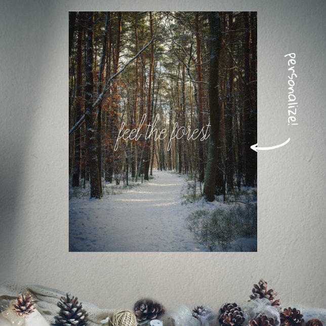 A snowy trail in a winter pine forest poster (Creator Uploaded)