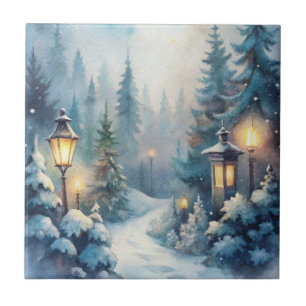 A Snowy Winter Scene Tile