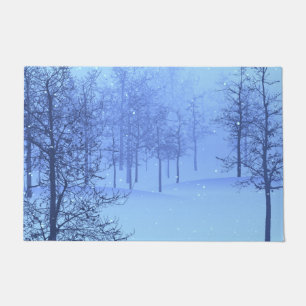 A Snowy Winter Woods on a Doormat