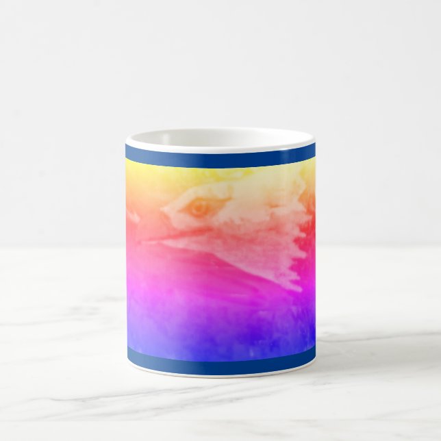 A soaring eagle at home in a sunset sky coffee mug (Center)