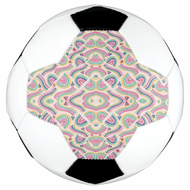 A soccer ball featuring black and white panels  (Front)