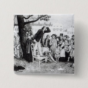 A Socialist Speaker, engraved by W.Strong, 1891 15 Cm Square Badge