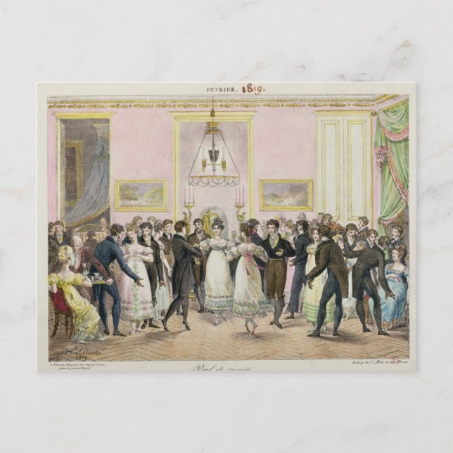 A Society Ball, engraved by Charles Etienne Postcard (Front)