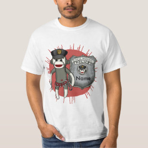 A Sock Monkey Police t-shirt