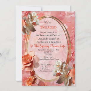 A soft 2024 colour of Peach Fuzz Flowers Invitation