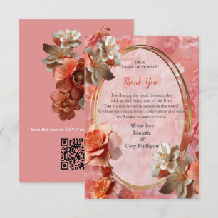 A soft 2024 colour of Peach Fuzz Flowers RSVP Card