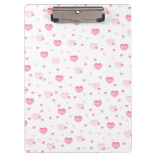 A soft and romantic pattern featuring pastel pink clipboard