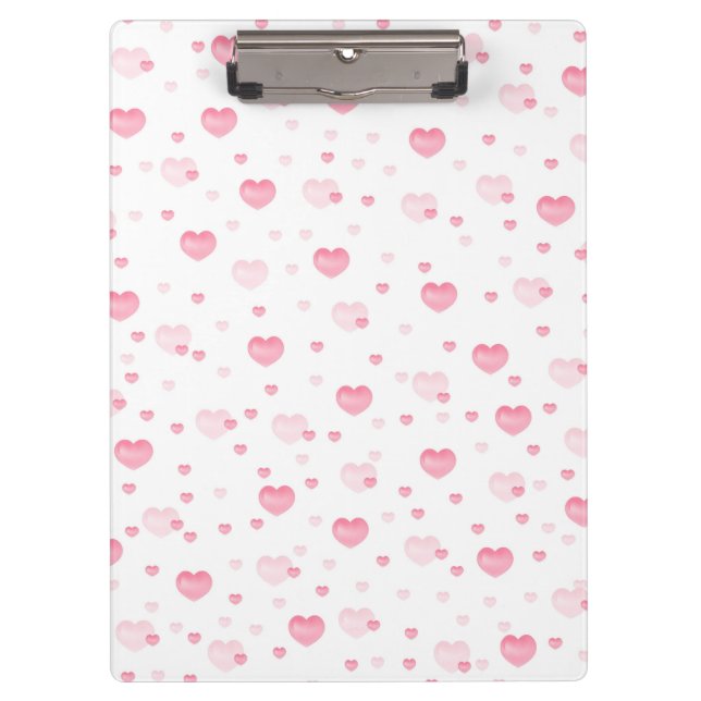 A soft and romantic pattern featuring pastel pink  clipboard (Front)
