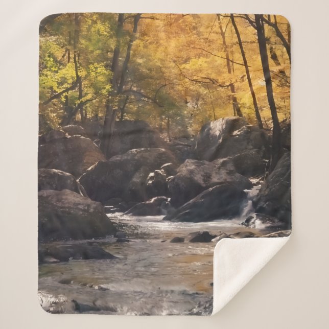 A soft blanket with a nature design (Front)