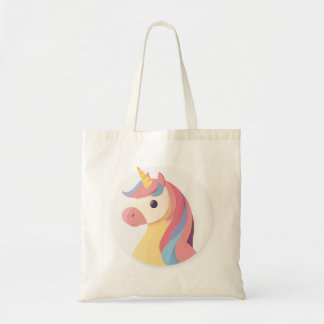 A Soft Colour Unicorn Head Tote Bag