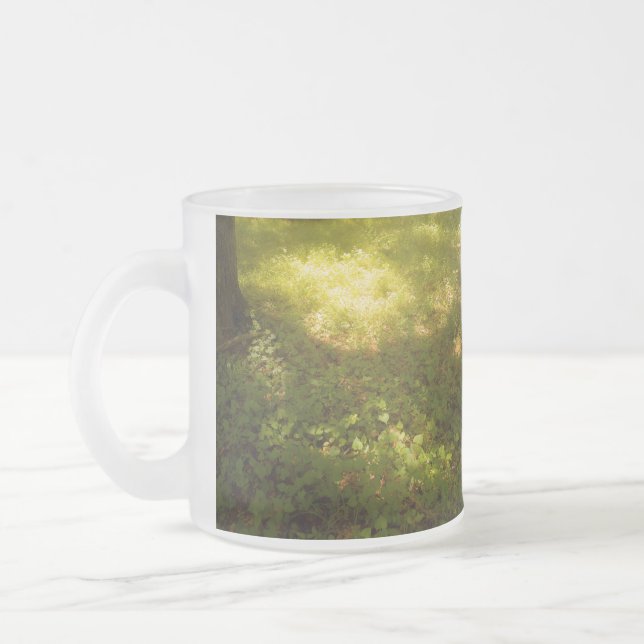 a soft light frosted glass coffee mug (Left)