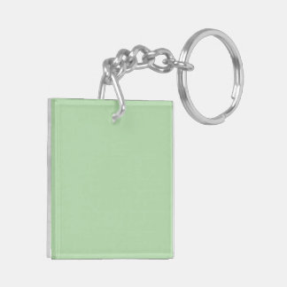 A soft pale green background fills the image key ring
