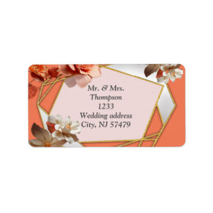 A soft, pinkish hue called Peach Fuzz Flowers Label