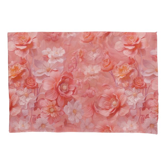 A soft, pinkish-orange hue called Peach Fuzz Pillowcase (Front)