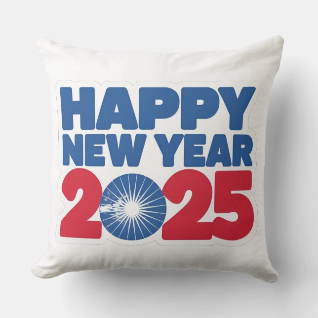 A Soft Start to New year 2025 Throw Pillow (Front)