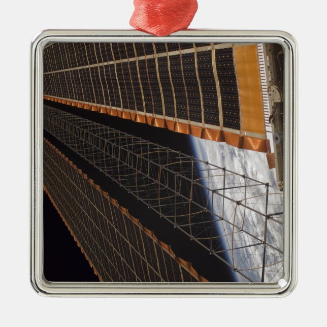 A solar array wing metal tree decoration (Front)