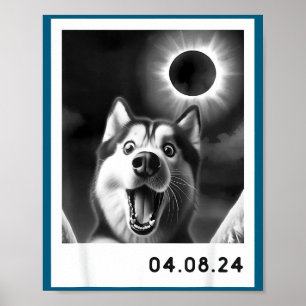 A Solar Eclipse Totality Siberian Husky Poster