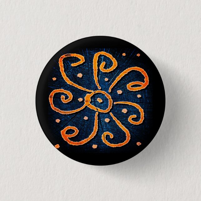 A solar pattern 3 cm round badge (Front)