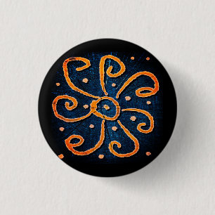 A solar pattern 3 cm round badge