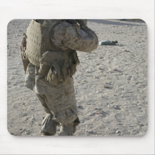 A soldier engages his target on a shooting rang mouse mat